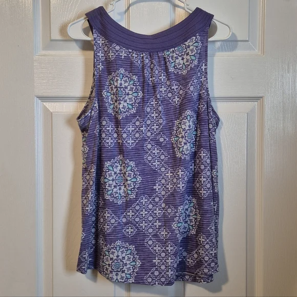 Women's Purple Mandala Pattern Tank Top - Picture 5 of 5